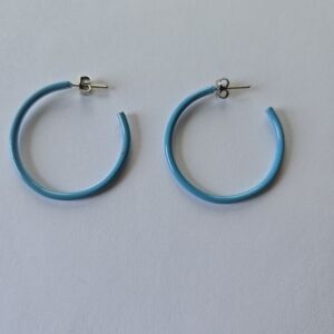 Blue Hoop Earrings